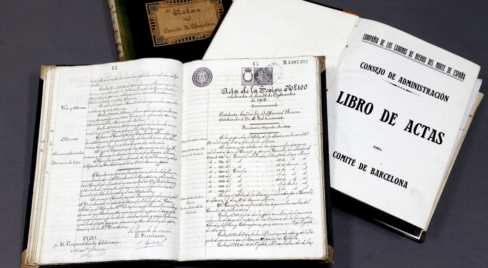 Libros de actas de antiguas compaas ferroviarias