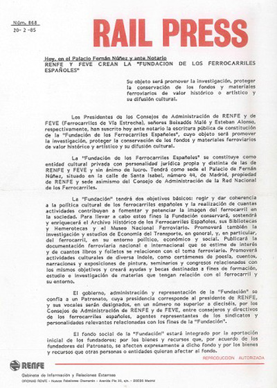 35 aos promoviendo el ferrocarril