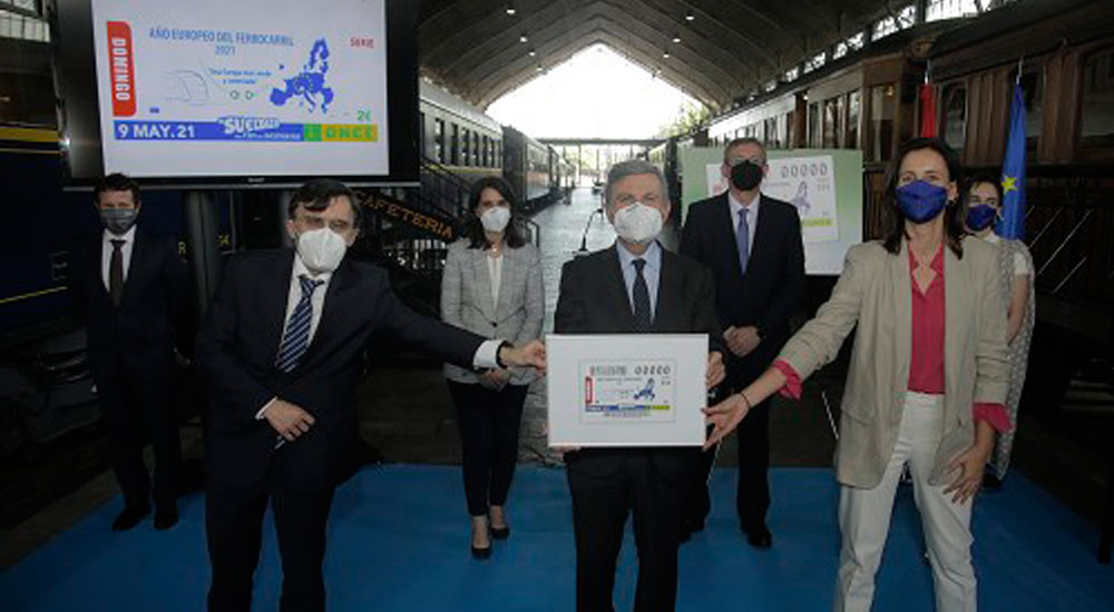 El Museo del Ferrocarril de Madrid acoge la presentacin del cupn de la ONCE del Da de Europa