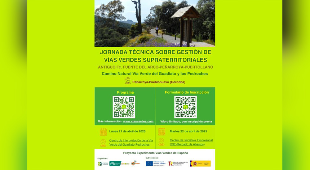 Nueva jornada técnica sobre gestión de Vías Verdes supraterritoriales de ‘Experimenta Vías Verdes’ Nueva jornada técnica sobre gestión de Vías Verdes supraterritoriales de ‘Experimenta Vías Verdes’