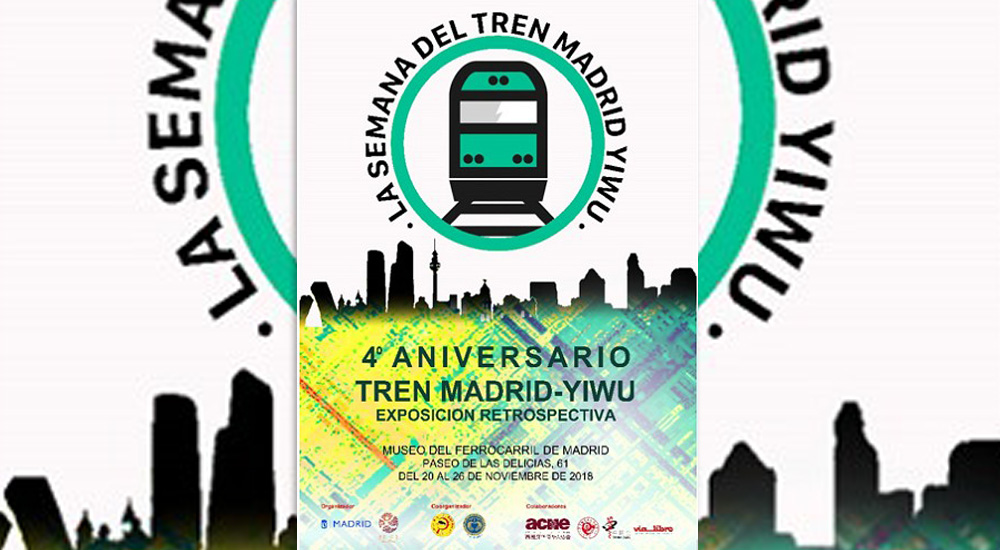 Exposicin sobre del cuarto aniversario del tren entre Madrid y Yiwu